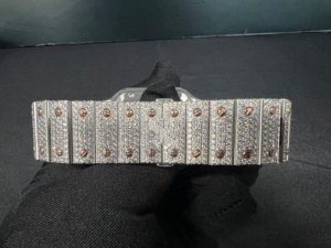 Высококачественные роскошные мужские часы CTR с арабским циферблатом, покрытые розовым золотом, с настоящим муассанитом, на стальном браслете - Product Image 4