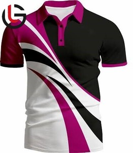 Tela de Punto de Algodón Orgánico 100% con Spandex, Diseño Personalizado, con Impresión Digital, para Camisa de Golf Casual de Hombre, Talla Grande - Product Image 1