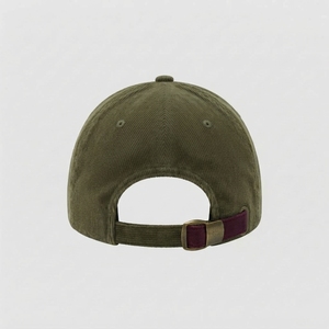 Casquette de baseball vintage en velours côtelé vert olive brodé, unisexe, ajustable, avec motif lettre sur le panneau avant, décontractée, toutes saisons - Product Image 3