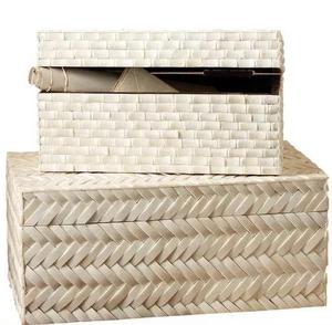 Motif à carreaux bleu et blanc incrustation d'os fait à la main belle table et maison décorative boîte de rangement d'incrustation d'os et articles cadeaux - Product Image 4