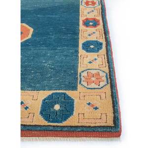 Tapis en laine noué à la main Nuray bleu, motif géométrique, 9x12 rectangulaire - pour salon ou chambre à coucher, modèle Pae-1251 - Product Image 4