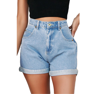 Shorts de Jean Casuales de Moda de Alta Calidad para Dama con Botón / Shorts de Mezclilla de Verano al por Mayor para Mujer, Nuevos de 2025 - Product Image 4