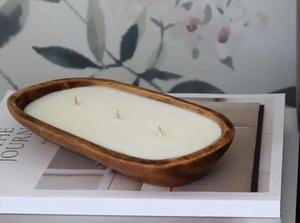 Bol à bougie en bois de meilleure qualité bol à pâte dernière forme ovale avec logo de taille personnalisée pour l'article de décoration de Noël Diwali - Product Image 5