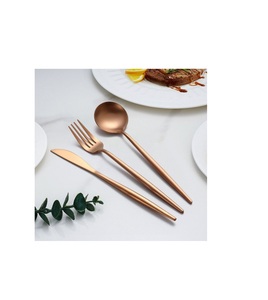 A cutelaria de aço inoxidável do projeto moderno ajustou-se com superfície lustrada e a apelação contemporânea grandes para tabelas elegantes do jantar - Product Image 2