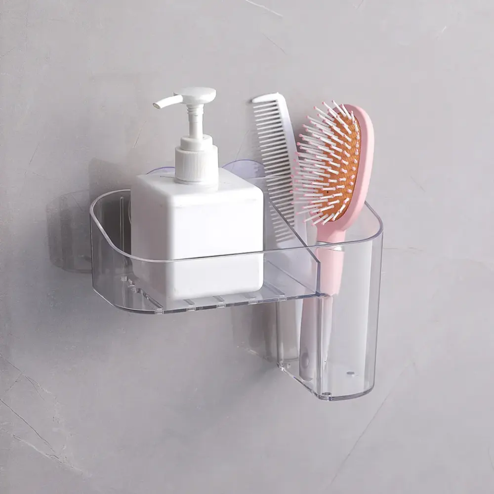 플라스틱 욕실 주최자 선반 샴푸 화장품 보관 랙 벽걸이 형 가정 용품 욕실 보관 베트남 제조소