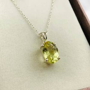 จี้เลมอนควอทซ์สำหรับผู้หญิงจี้ชุบทองเงินสเตอร์ลิงสีทอง925สำหรับงานปาร์ตี้ครบรอบ - Product Image 1