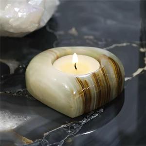 Vela de resina de madera hecha a mano y soporte para luz de té, decoración moderna para oficina y hogar, regalo para Navidad, Pascua, cumpleaños - Product Image 3