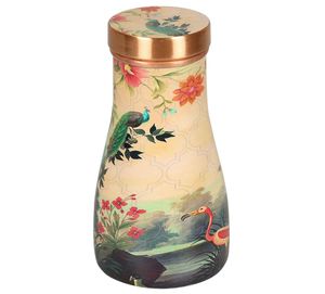 Meilleure vente Bouteille d'eau en cuivre pur imprimé avec couvercle pour la maison, la salle de sport, le bureau et l'extérieur au prix de gros - Product Image 1