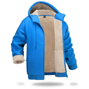 Veste polaire à capuche pour homme, hiver, 100% coton, imprimé, épaisse, chaude, respirante, tissu 440g, coupe ample - Product Image 5