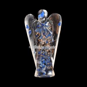 Statues d'anges d'orgone de jaspe rouge fabriquées à la main et anges de guérison en cristal pour la décoration intérieure - Product Image 5