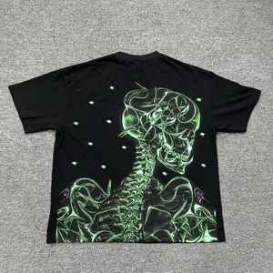 Camiseta Corta Personalizada de Algodón 100% de Alto Gramaje, Oversize, con Estampado DTG, Gráficos Hip Hop, Ajuste Ajustado y Cuadrado para Hombre - Product Image 6