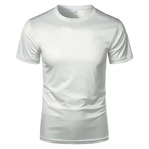 T-shirts pour hommes en coton/bambou, coupe classique, personnalisables avec impression floquée, marque OEM, écologiques, respirants, vente en gros - Product Image 3