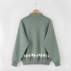 Comfort Style Women Oversized Mockneck Sweatshirt Long Front Casual Winter Loose Pullover Streetwear <b>Top</b> for Daily Wear - Product Image 1