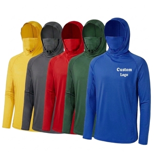 Sweat-shirt à capuche unisexe UPF 50+ à manches longues pour la pêche, avec masque intégré, protection solaire, séchage rapide, polyester/nylon, logo personnalisé - Product Image 1