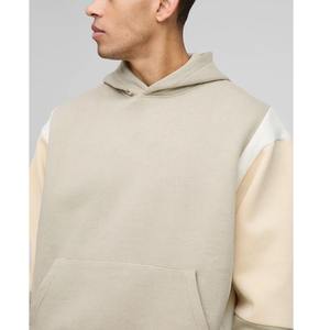Sudadera con capucha de bloque de color de gran tamaño de peso pesado para hombre, logotipo impreso con pantalla personalizada, estilo Hip Hop para impresión Digital de invierno - Product Image 2