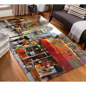 Alfombra Estampada con Paisaje Urbano - Moderna, Personalizada, Lavable a Máquina, Alfombra de Chenilla - Product Image 3