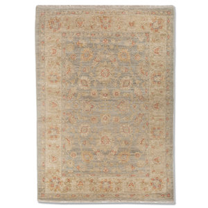 Tapis en laine noué à la main Aalam Blue Pae-6106 9x12 rectangulaire à motif médaillon pour la décoration de la maison, du salon ou de l'couloir - Product Image 1