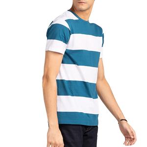 Camiseta de Hombre a Rayas al por Mayor, Cuello Redondo, Algodón Acordonado, Manga Corta, Corte Regular, con Logotipo Personalizado - Product Image 5