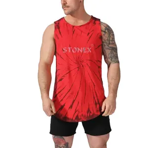 Venta al por mayor de los hombres gimnasio Stringer chaleco Y espalda culturismo músculo hombres atléticos gimnasio camiseta sin mangas con logotipo personalizado para hombres