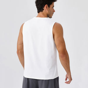 Men's Athletic Running Gym <b>Vest</b> Antibacterial Moisture-Wicking Sun Protective Tank Top Print Polyester Spandex Plain Gym Wear - Product Image 6