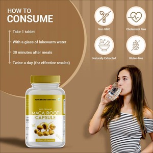 Capsules personnalisées de racine de maca 100% La racine de maca pure stimule l'énergie soutient l'équilibre hormonal améliore l'endurance - Product Image 1