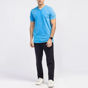 เสื้อยืดผู้ชายโอเวอร์ไซส์ทรงหลวมสำหรับซักเสื้อคอกลมแขนสั้นเสื้อลำลองซักกรดเสื้อเปล่าสำหรับผู้ชาย - Product Image 4