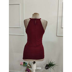 Blusa de Viscosa con Cuello Redondo y Estampado de Leopardo en un Lado para Mujer, 37924 - Borgoña - Product Image 6