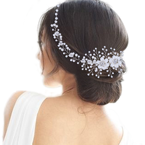 Tocado Bridella BHP295-S con Perlas Plateadas y Cristales, con Ajuste Cómodo y Seguro para Flores de Boda Elegantes - Product Image 5