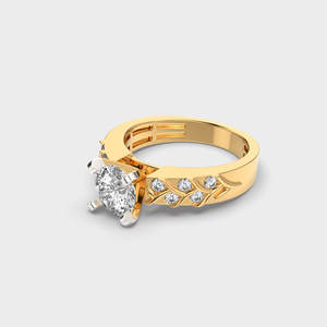 Joyería de Oro Amarillo de 18K con Incrustaciones Brillantes para Mujer, Elegante Regalo de Aniversario de Oro Sólido Hecho a Mano para Ella - Product Image 4