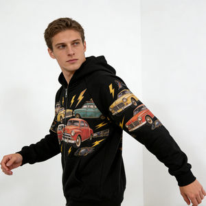 Sudadera con Capucha para Hombre, Moderna, de Invierno, 100% Algodón, con Cierre Completo, Estilo Vintage, Informal, para Uso Diario, Suave, Cómoda y Elegante - Product Image 4