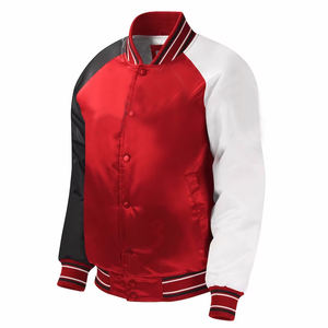 Logo personnalisé 100% polyester Satin Baseball Veste d'hiver Hommes Veste de haute qualité respirante grande taille College Varsity Jacket - Product Image 1