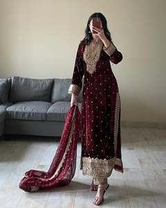 ชุดปาร์ตี้ผ้ากำมะหยี่วิสคอสดูจาก kurta-dupatta - Product Image 1