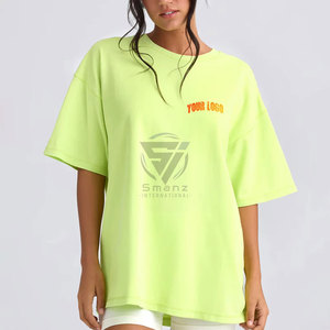 Camisetas Cortas Sexys para Mujer al por Mayor, Lisas, con Logotipo Personalizado, Camisetas Casuales de Gimnasio, Cuello Redondo, Manga Corta, Tela Satinada, Ecológicas - Product Image 5