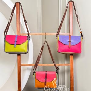 Vente en gros, top ventes, sac à bandoulière en cuir recyclé, sac à bandoulière avec boucle, sac à bandoulière en cuir coloré pour femmes - Product Image 1