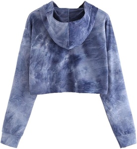 Sudaderas con capucha recortadas teñidas con lazo de algodón 100% de calidad superior, suéter de mujer, suéteres de invierno, diseño desgastado, logotipo impreso-XS - Product Image 6