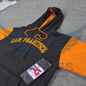 Sudadera Clásica de Invierno de San Francisco, Color Negro y Naranja, Bordado Frontal con Logotipo Personalizado, Servicio OEM de Forro Polar - Product Image 3