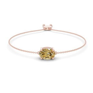 สร้อยข้อมือเพชรรูปไข่สีเหลืองสดใส 0.75 กะรัต ความใส VS ทองคำแท้ 14K ให้ความรู้สึกอบอุ่นดุจแสงแดด - Product Image 3