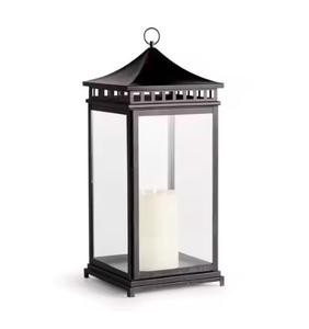 Modern Decorative Iron <b>Lantern</b> Matt Black <b>Candle</b> <b>Lantern</b> for Christmas & Hotel Decoration Handmade With Customized Logo - Product Image 1