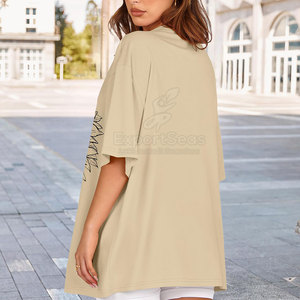 Camiseta de gran tamaño para uso diario informal y estilo de moda callejera Camiseta de gran tamaño de algodón suave para mujer - Product Image 2