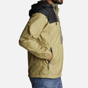 Veste coupe-vent à capuche pour homme, color-block, quart de zip, en polyester, décontractée, coupe régulière, pour le printemps - Product Image 4