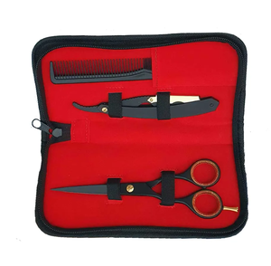 Salon Hair Cutting Scissors <b>Set</b> Home Hair Cutting <b>Barber</b> Thinning Shears Kit With Shaving Razor and Comb - Product Image 4