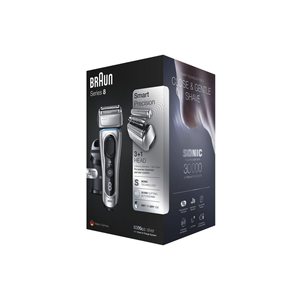 Afeitadora Eléctrica Plateada para Hombre con Estación de Carga, Triple Cuchilla para Cuerpo y Rostro, Lavable, con Estuche de Viaje Incluido - Product Image 2