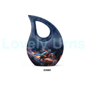 Contenedor de tortuga de la mejor calidad, urna de cremación con gotas de lágrima para cenizas humanas, urna cruzada decorativa con bolsa de terciopelo gratis - Product Image 1