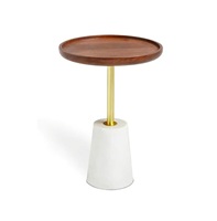 Table d'appoint en métal de haute qualité avec plateau en marbre, design moderne, table basse, options personnalisables, mobilier de salon indien