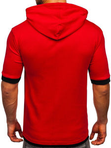 Sweat à capuche de golf à manches courtes en coton pour homme haute performance, T-shirt d'automne, logo personnalisé, couleur personnalisée, respirant, uni - Product Image 2