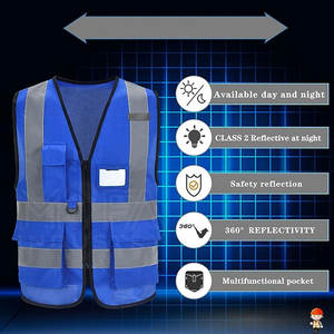 Chalecos DE SEGURIDAD reflectantes OEM para hombres Ropa de trabajo de construcción con múltiples bolsillos Chaleco de seguridad - Product Image 4