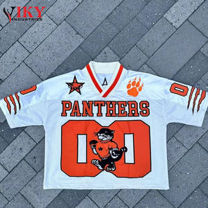 Camiseta de fútbol de talla grande para hombre, camiseta retro con estampado de cuello en V de secado rápido, camiseta cuadrada de fútbol de gran tamaño, camiseta de baloncesto para hombre VIKY IND - Product Image 3