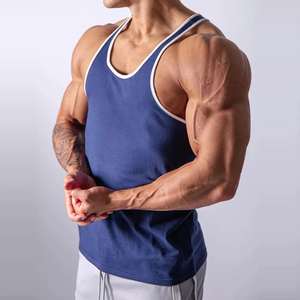 Camiseta sin mangas de gimnasio de secado rápido personalizada para hombre XL camiseta de entrenamiento de Fitness transpirable informal nuevo tejido de poliéster sostenible para - Product Image 4