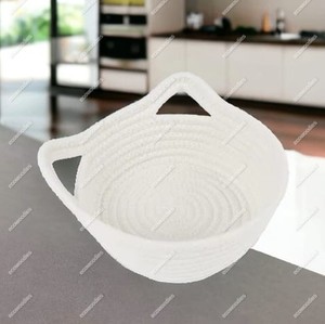 Foldable Oval Shape <b>Small</b> White Natural Cotton Rope <b>Laundry</b> <b>Baskets</b> for Storage Baby Organizers Storage Nursery <b>Basket</b> - Product Image 4