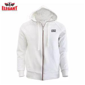2024 New Arrival Custom Logo <b>Zip</b>-<b>up</b> Men's Fleece Hoodie <b>Jacket</b> Comfortable Solid Pattern in Different Colors by Elegant Sports - Product Image 2